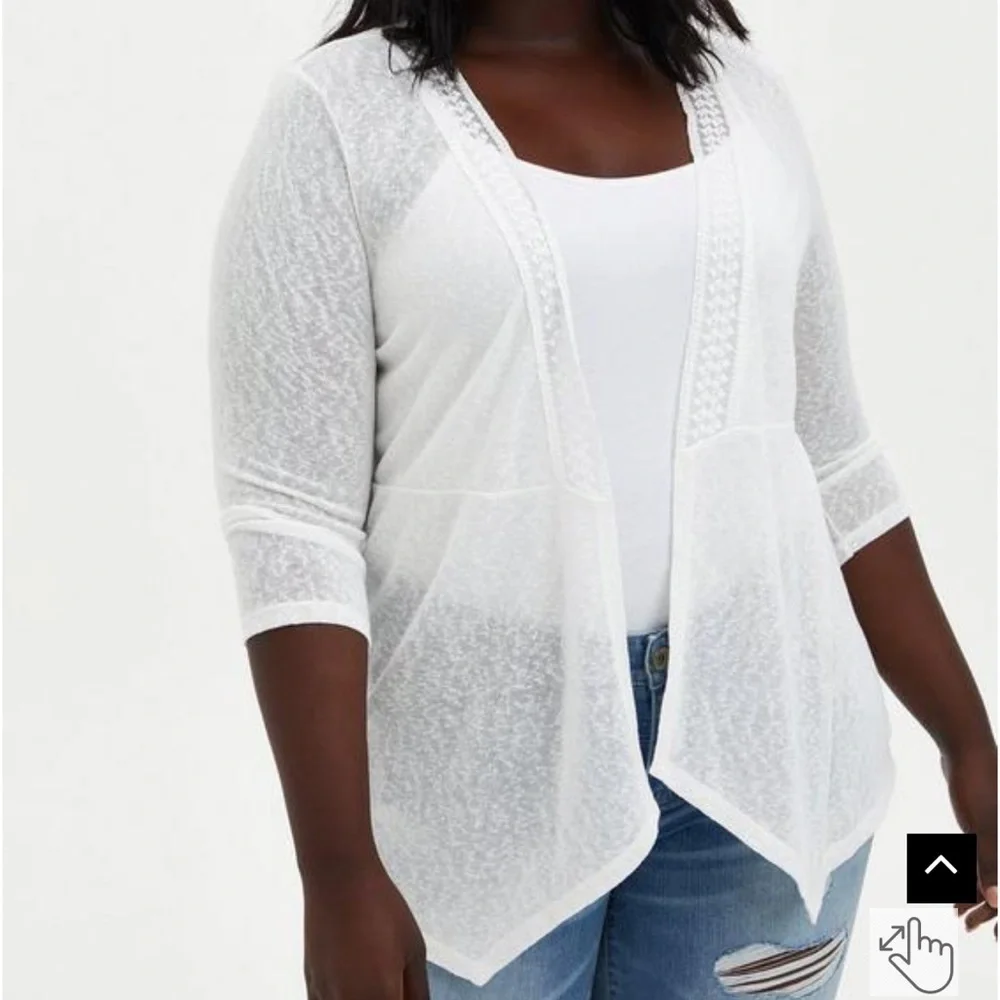 Torrid Slub 3/4 Sleeve Lace Back Sweater